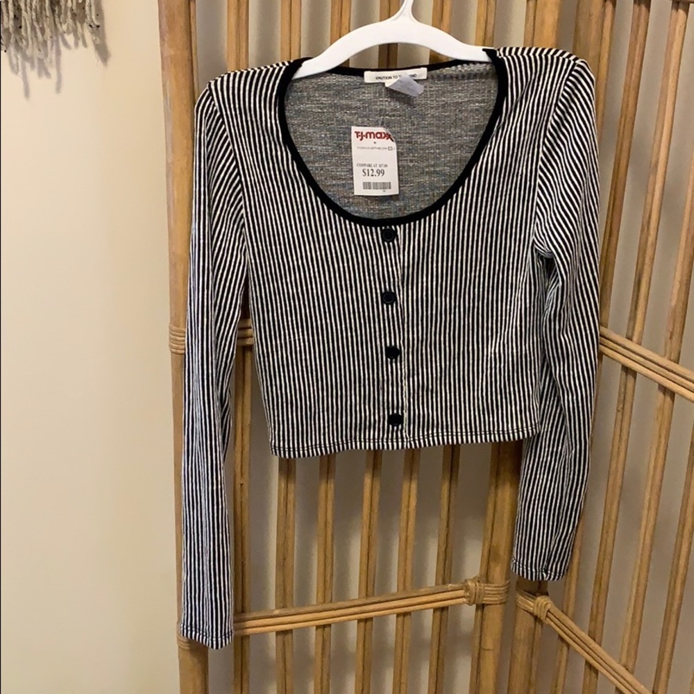 Striped L/S Crop Top